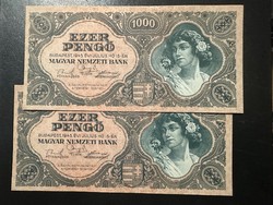 1000 Pengő 1945. 2 Serial number followers!! Ouch!!