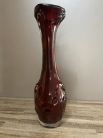 Burgundy glass vase