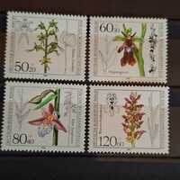 1984.-Német-Virágok-Orchideák-postatiszta teljes sor (V-7.)