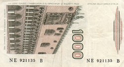 D - 263 - foreign banknotes: Italy 1982 1000 lira
