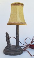 Antik figurális ón asztali  lámpa