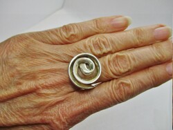 Special handcrafted silver ring with a spiral line