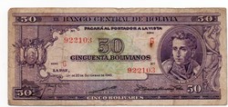 50    Bolivanos   1945   Bolivia