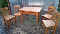 Table + 4 chairs folk furniture