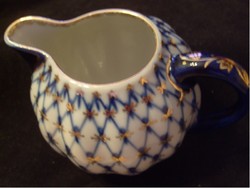 Marked 24-carat Lomonosov antique cobalt mesh flawless pouring rarity for sale also in display case