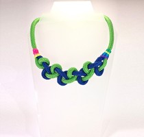 Green and blue paracord necklace