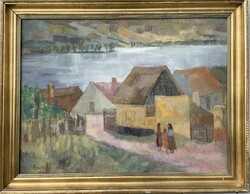 Rozs János (1901-1987) 70x90 cm EREDETI olajfestménye