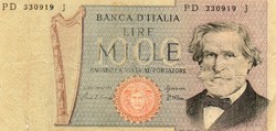 D - 268 -  Külföldi bankjegyek:  Olaszország 1980  1000 lira