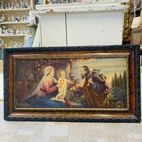 Holy image - oil print in an antique frame