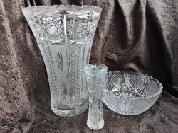 Gigantic lead crystal vase and bowl package