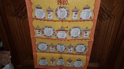 Retro linen tablecloth, from old times l980, preserved, hard ironed condition for sale