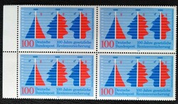 N1426nsz / Németország 1989 Járulékbiztosítás bélyeg postatiszta ívszéli négyestömb