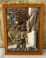 Horus Egyptian papyrus framed