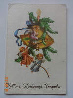 Old graphic Christmas greeting card - can be opened