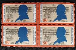 N1425n / Németország 1989 Friedrich Silcher zeneszerző bélyeg postatiszta négyestömb