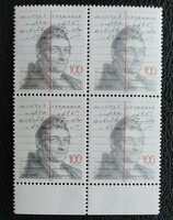 N1423nsz/ Németország 1989 Franz Xaver Gabelsberger gyorsíró bélyeg postatiszta ívszéli négyestömb