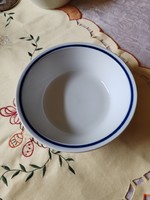 Plain porcelain blue striped gelatinous goulash plate