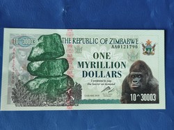 Zimbabwe 1 myrillion dollars / one myrillion dollars 2008 gorilla! Rare fantasy paper money! Ouch!