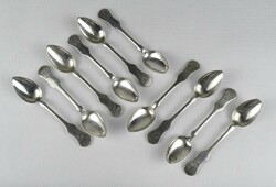 1R014 old 10 pieces silver violin style mocha spoon 125 g