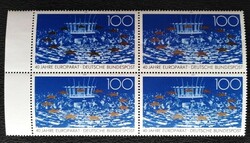 N1422nsz / Németország 1989 40 éves az Európa Tanács bélyeg postatiszta ívszéli négyestömb