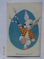 Old graphic Easter greeting card - Eva Horváth drawing