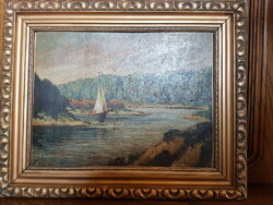 Antique painting from 1920, nice condition, nice landscape, nice original frame, signed