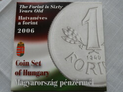 2006 60 Years of the forint pp proof circulation line with silver 1 foot in decorative case