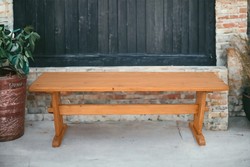 Wooden bench for the terrace in the hall or next to the table