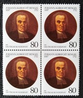 N1324n / Németország 1987 Johann Albrecht Bengel teológus bélyeg postatiszta négyestömb