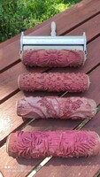 Vintage rubber paint roller set with feeder, large size