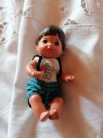 Retro tiny matel little boy rubber doll for doll house