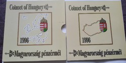 1996 Coins of Hungary - forint and penny circulation line, in decorative case