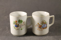 Pair of Zsolnay fairytale figure mugs 880