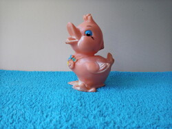 Retro whistling rubber toy chick little chicken figure