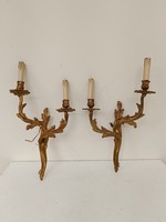Antique patina wall arm 2 pcs 2 arm baroque copper + 4 new candle bulbs 712 8684