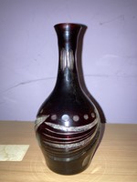Burgundy lead crystal small vase