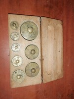 Household scale brass weight set complete