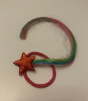 Beautiful claire's jeweled metallic star rainbow unicorn ponytail hairpiece hair elastic