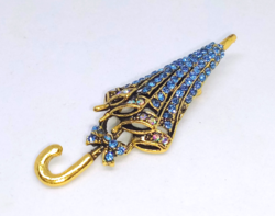 Kék kristályos Esernyő bross 20