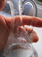 Old small glass incised jug