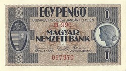 1 Pengő 1938 unstarred unc aunc