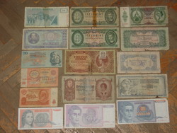 16 pcs. Mixed foreign currency paper banknote