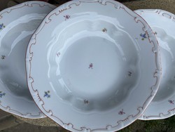 Zsolnay tollazott mély és lapos porcelán tányérok 10 db