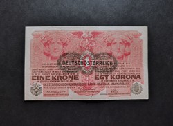 1 Korona 1916, vf+, d.Ö. Overprinting