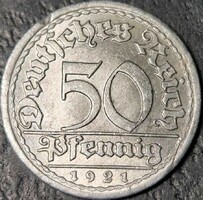 Germany, 50 pfennig, 1921. F.