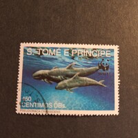 1992.- S. Tomé e principe - marine mammals - whales (v-24.)