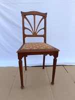 Antik szecessziós jugendstil bútor kárpitozott kecses fa szék 815 8807