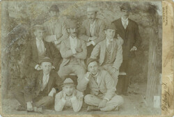 Early 1900s. Dean j. Photography studio, Ungvár. Group photo of bachelors. Cabinet photo / camera