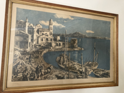 GÖRÖG REZSŐ, ADRIA  - SZÍNEZETT RÉZKARC