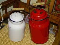 2 pcs !! Enameled enameled milk jug